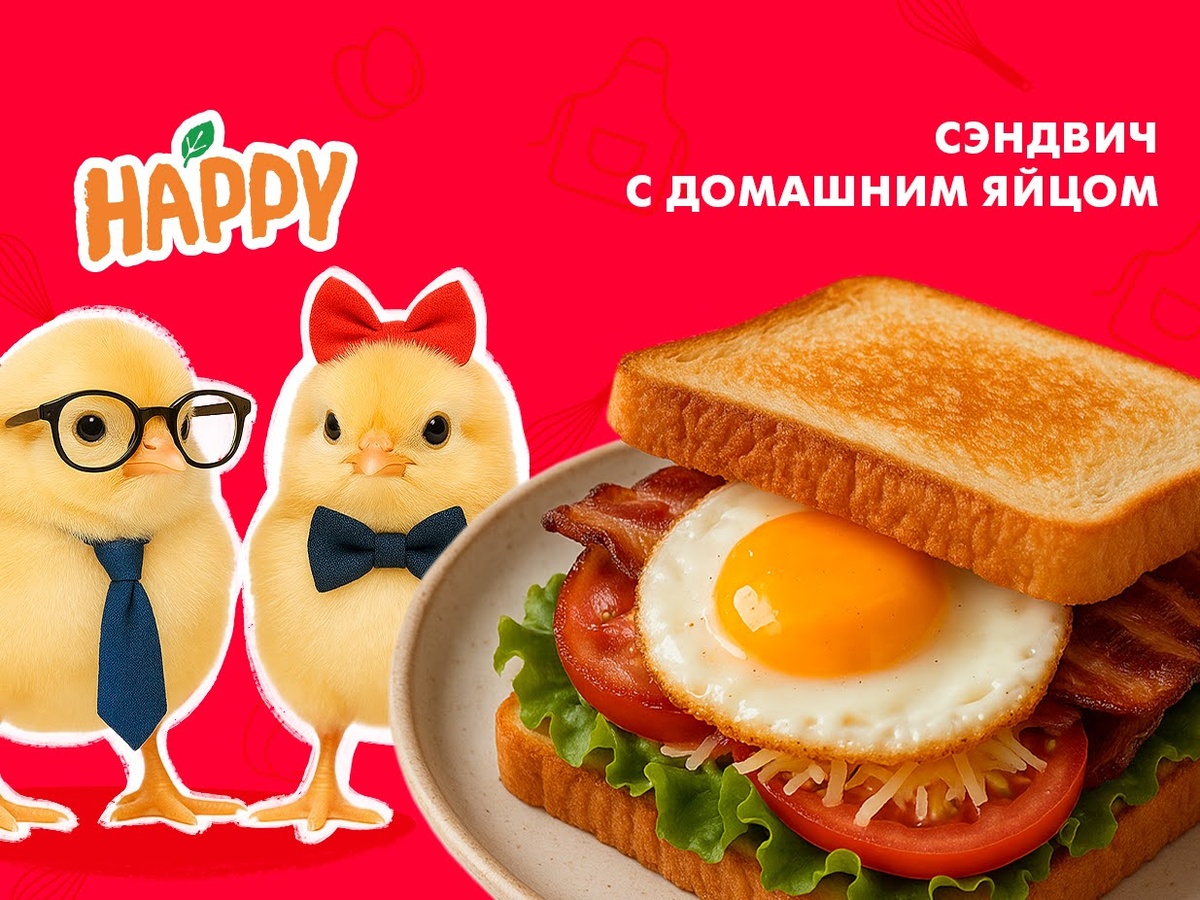 Новый взгляд на утренний завтрак: сэндвич с домашним яйцом