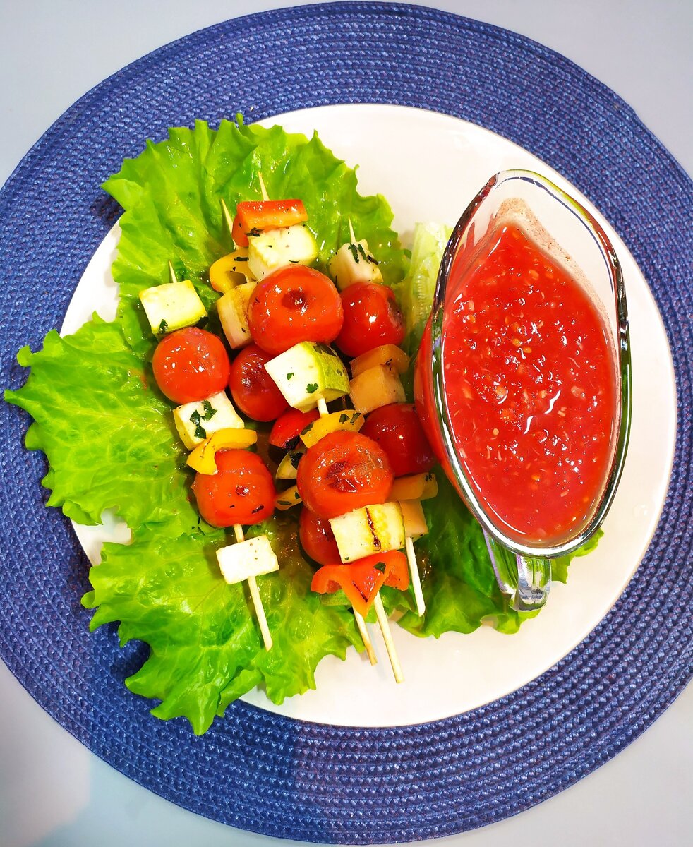 Овощные шашлычки для легкого завтрака